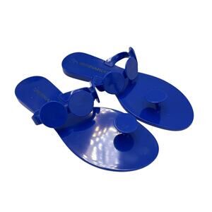 Bernardo Cobalt Blue Moon Jelly Circle Geometric Casual Sandals Simple Vacation